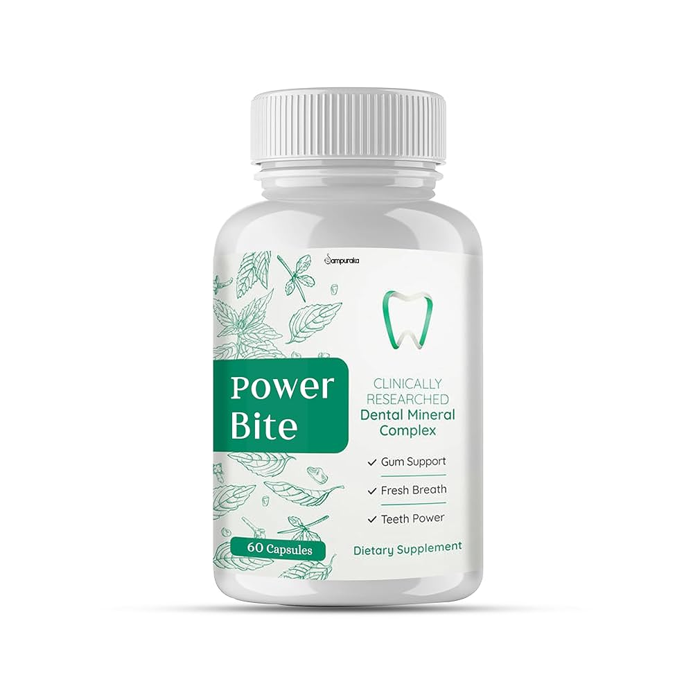 PowerBite supplement bottle – advanced formula for oral health