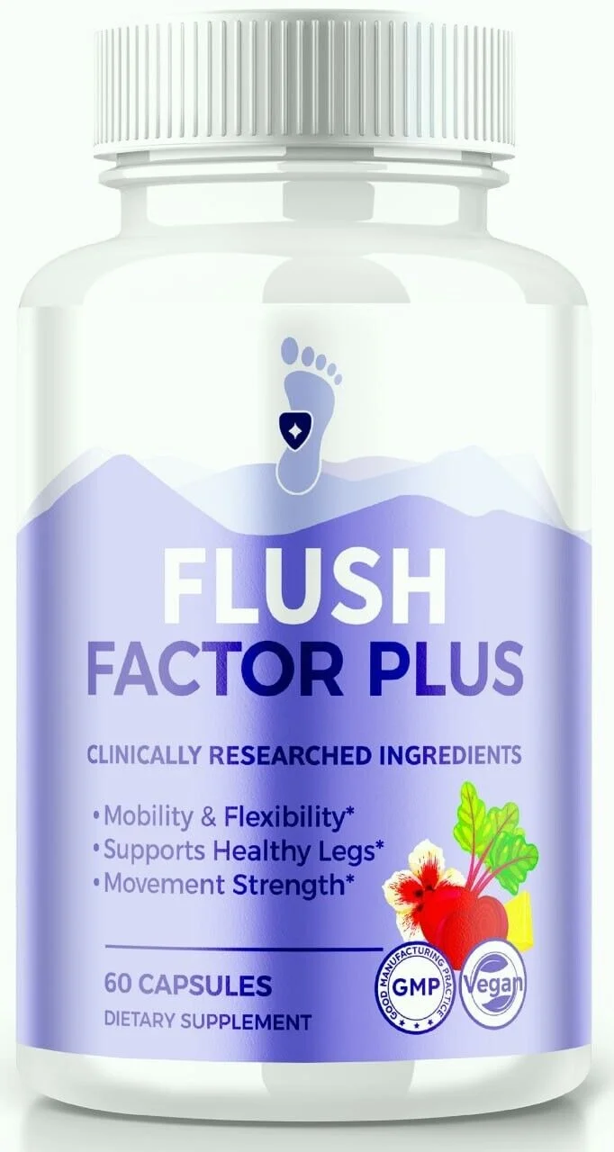 Flush Factor Plus supplement bottle 2025 – advanced support for tired and heavy legs