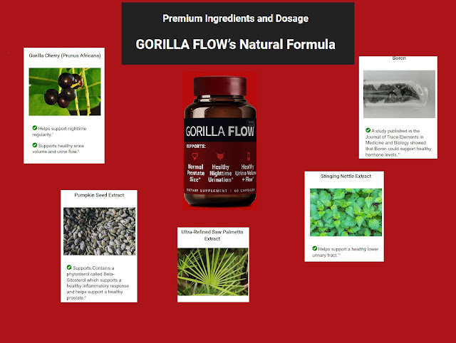 Gorilla Flow supplement bottle – advanced natural blend for men’s prostate care